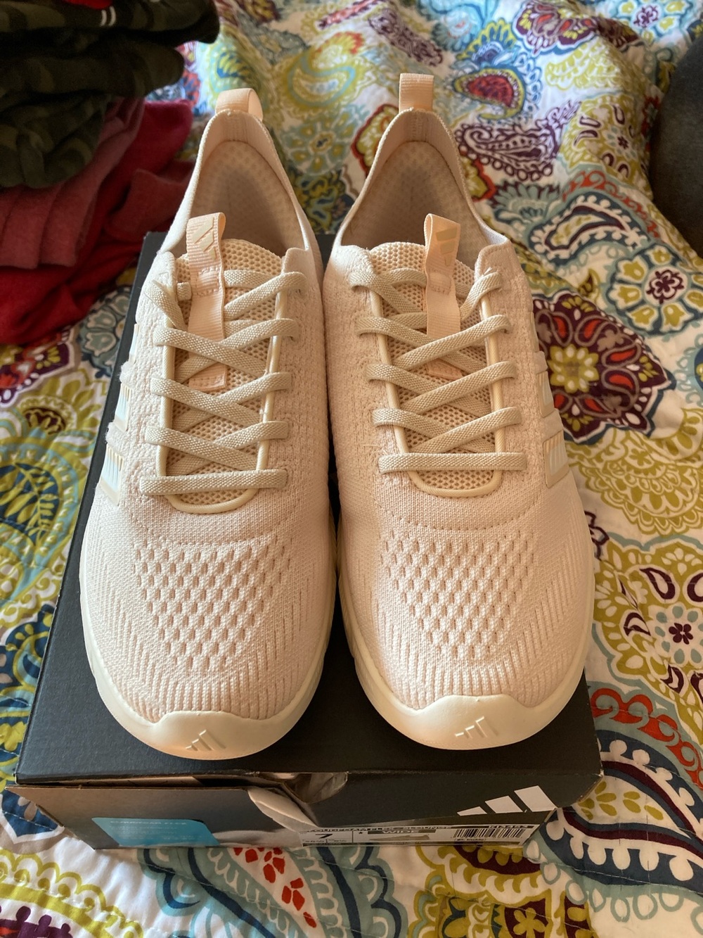 adidas Women's Knit Lace-Up Sneakers in Light Pink/Cream